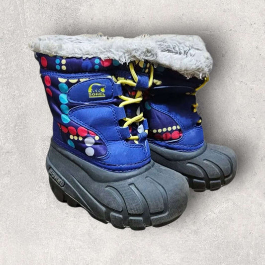 Sorel sz 6 blue polka dot winter boots, Shoes 6 (Walkers:12-24 mth)