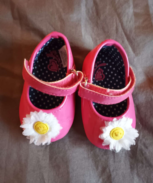 Pink Daisy Newborn Shoes, Shoes 0 (Baby: 0-12 mth)