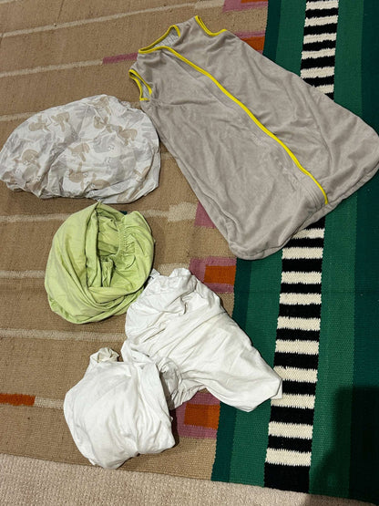 Crib Mattress and five cotton covers (plus infant sleep sack)