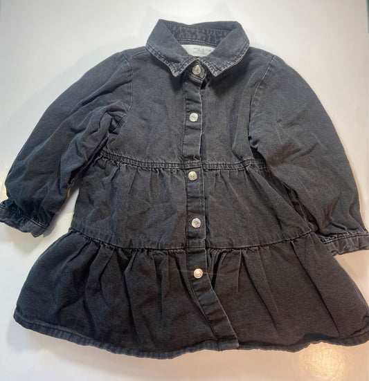 Zara Charcoal Snap-Up Dress 12-18 months, Kids 18 Month (12-18M)