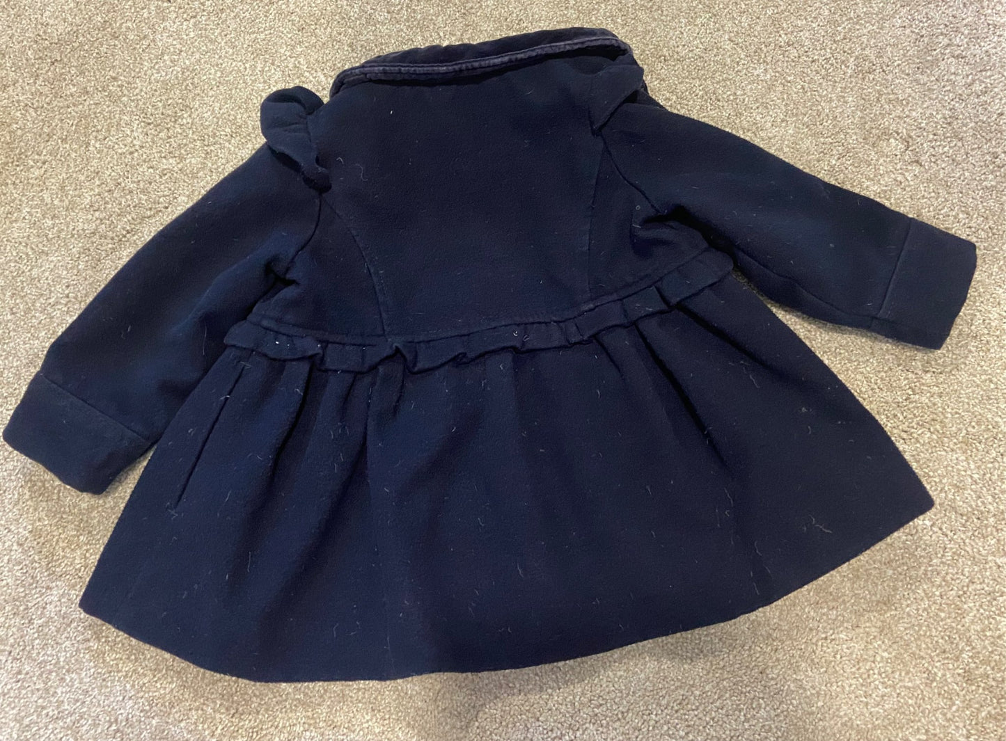 Chloe Louise Nqvy Pea Coat with Red Polka Dot Lining , Kids 24 Month (18-24M)