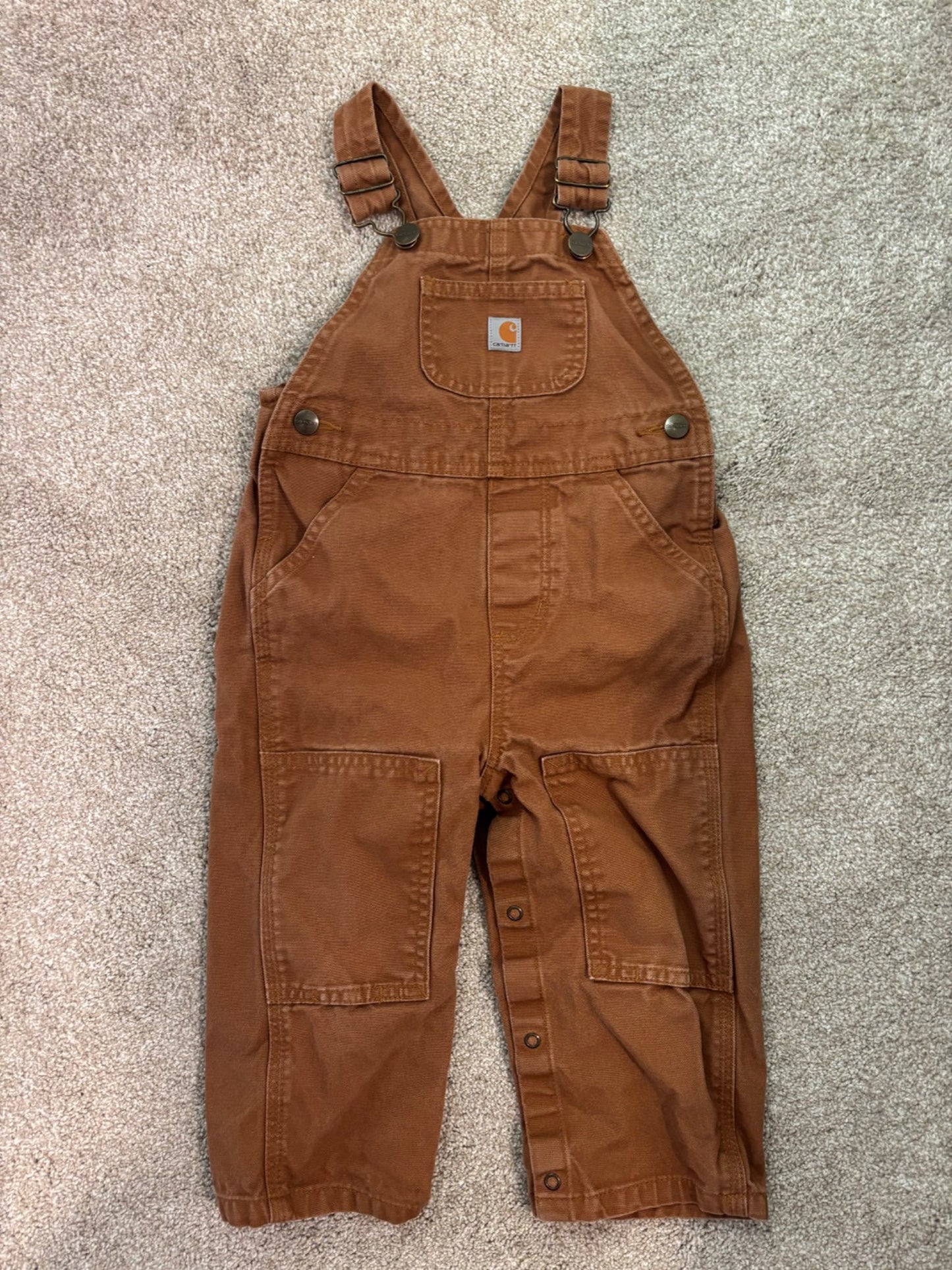 Brown Carhartt overalls, Kids 24 Month (18-24M)