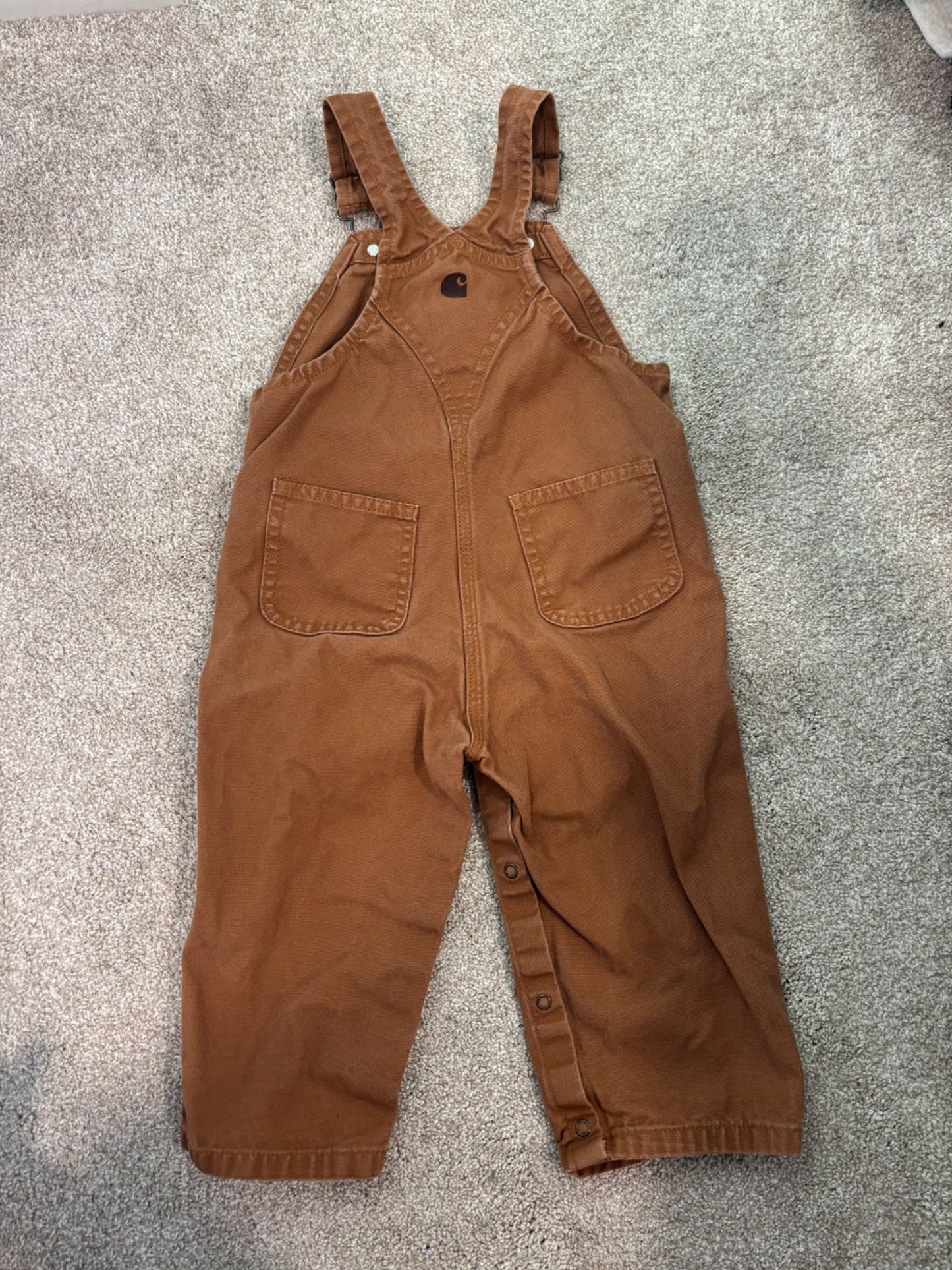 Brown Carhartt overalls, Kids 24 Month (18-24M)