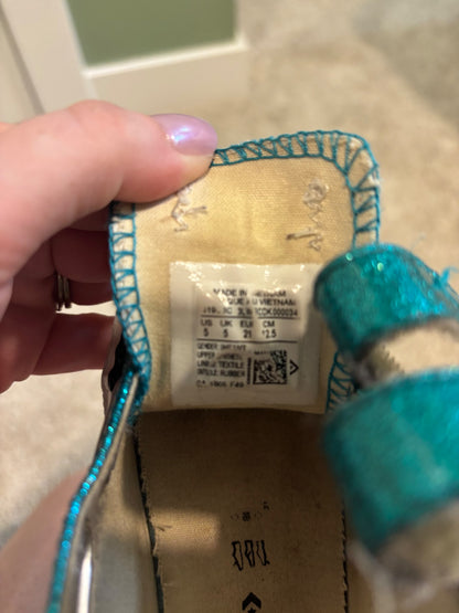 Teal sparkle Converse sneakers, Shoes 5 (Walkers:12-24 mth)