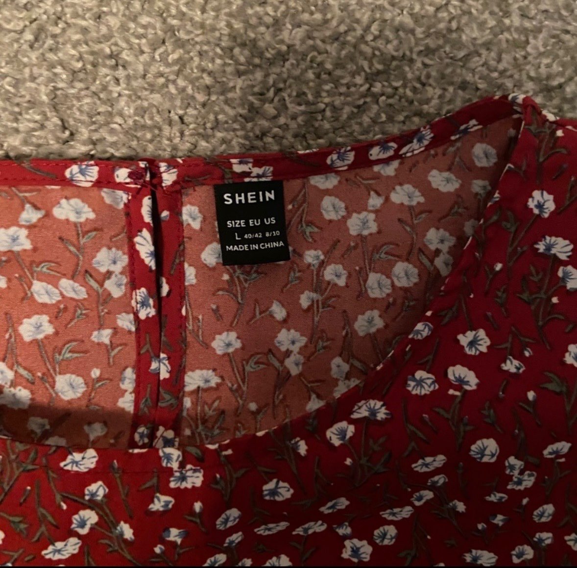 Burgundy long sleeve maternity shirt, Maternity L (12-14)