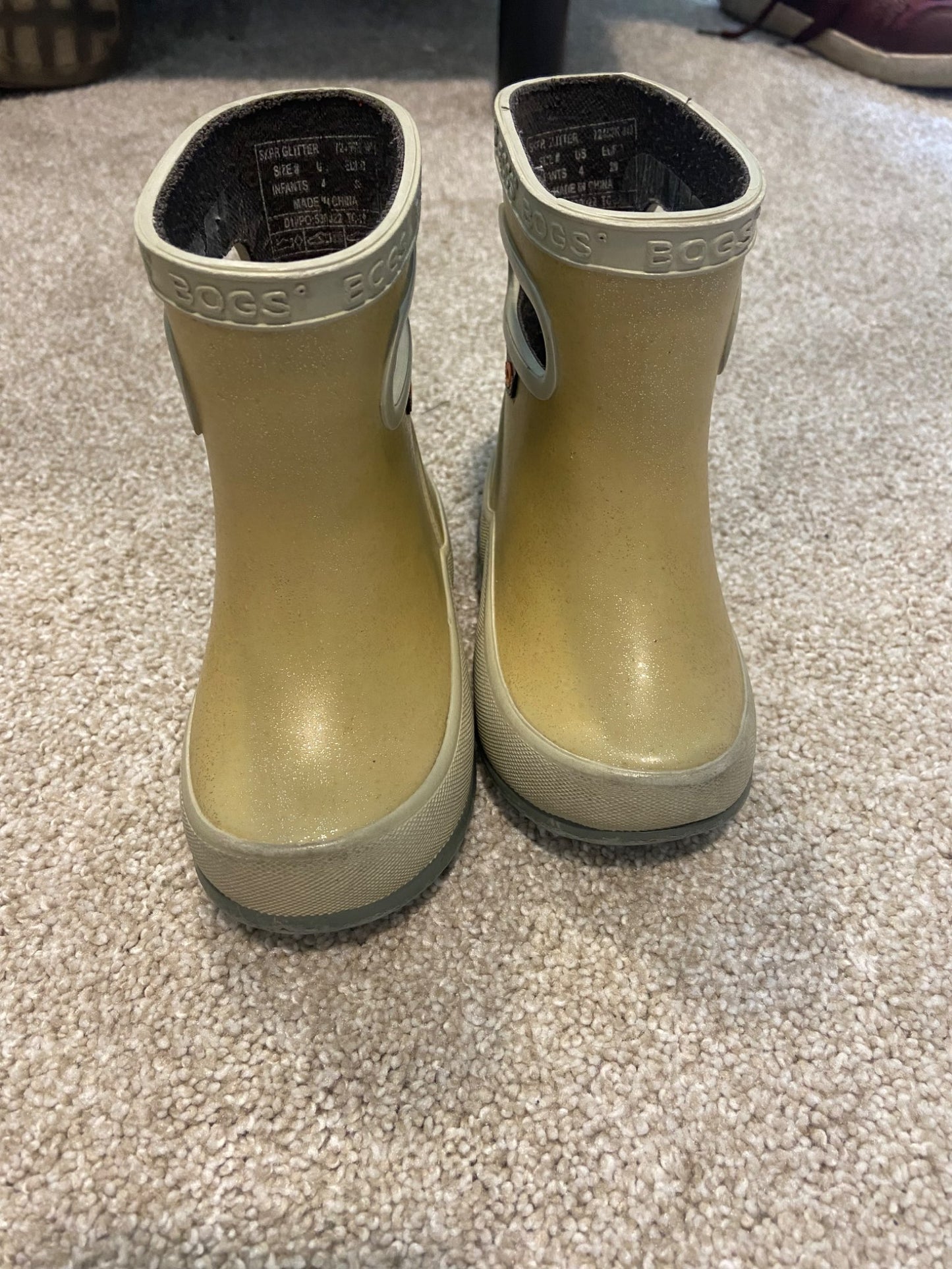 Gold sparkly Bogs, Shoes 4 (Baby: 0-12 mth)