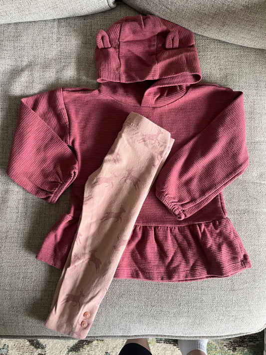 Carters 2T outfit (tunic with deer tights), Kids 2T