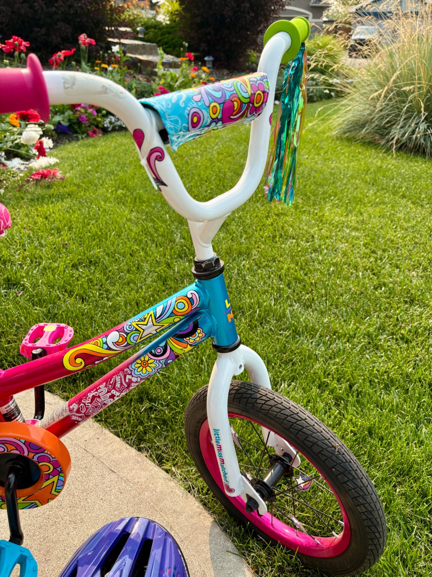 Girls 14” Bike with Helmet and Training Wheels