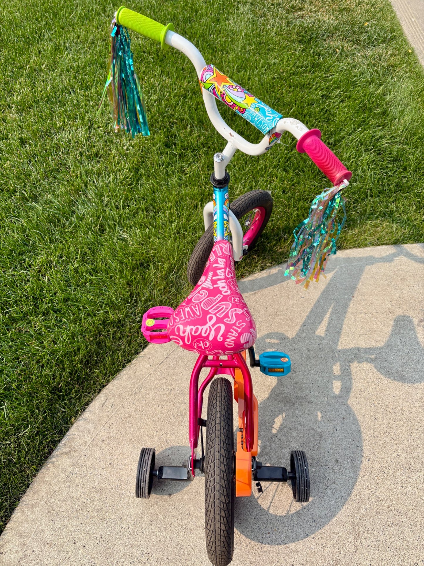Girls 14” Bike with Helmet and Training Wheels