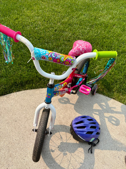 Girls 14” Bike with Helmet and Training Wheels