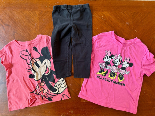 3 pcs Minnie Mouse Outfit Bundle (Retails $22), Kids 4/4T