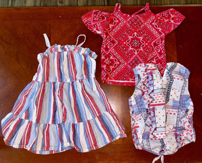3 pcs Girls Summer Clothes Bundle (Retails $38), Kids 4/4T