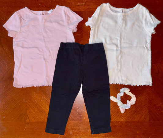 4 pcs Girls T-Shirt Outfit Bundle (Retails $36), Kids 4/4T