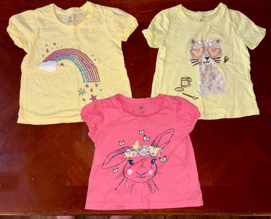 3 pcs Girls Gap T-Shirt Bundle (Retails $36), Kids 4/4T