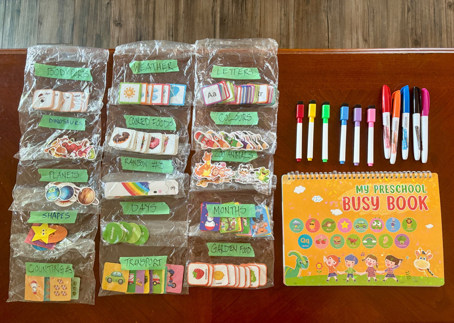 My Preschool Busy Book Dry-Erase and Velcro Learning