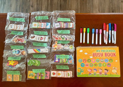 My Preschool Busy Book Dry-Erase and Velcro Learning