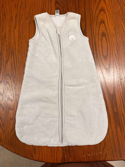 Grey velour sleepsack, 0-6 Months (Small)