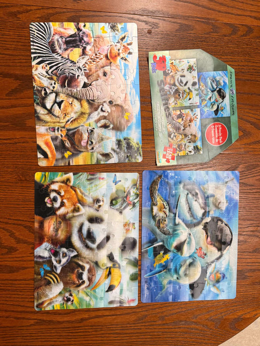 "3D" 3 Puzzle pack - Animal/wildlife themes. Retails