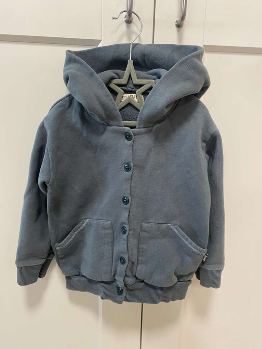 Imps & Elfs Blue-grey button down hoodie , Kids 3T
