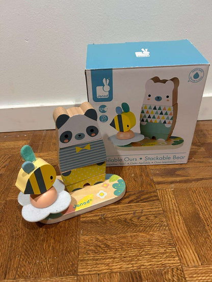 Stackable wooden bear