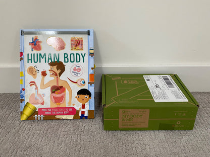 Human body book & Kiwi Crate