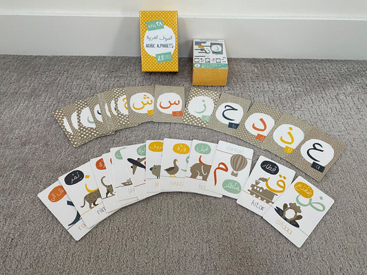 Arabic alphabet cards w English pronunciation