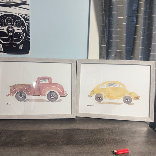 Car framed photos 2 set