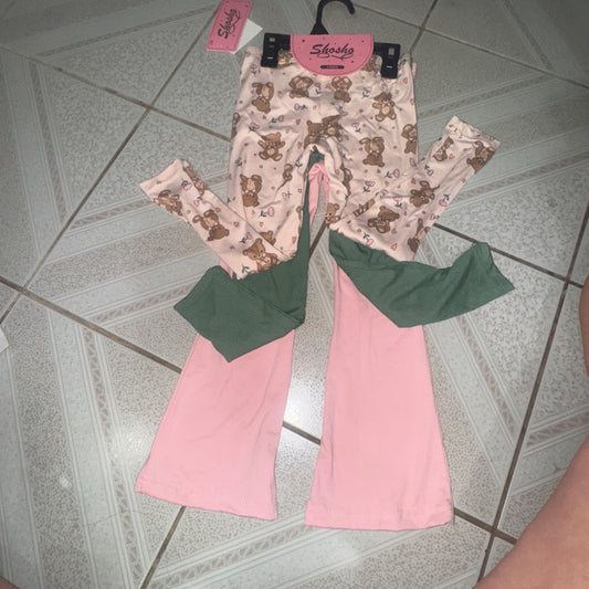 Size 4-5 girls legging sets 2 sets of 3 pairs