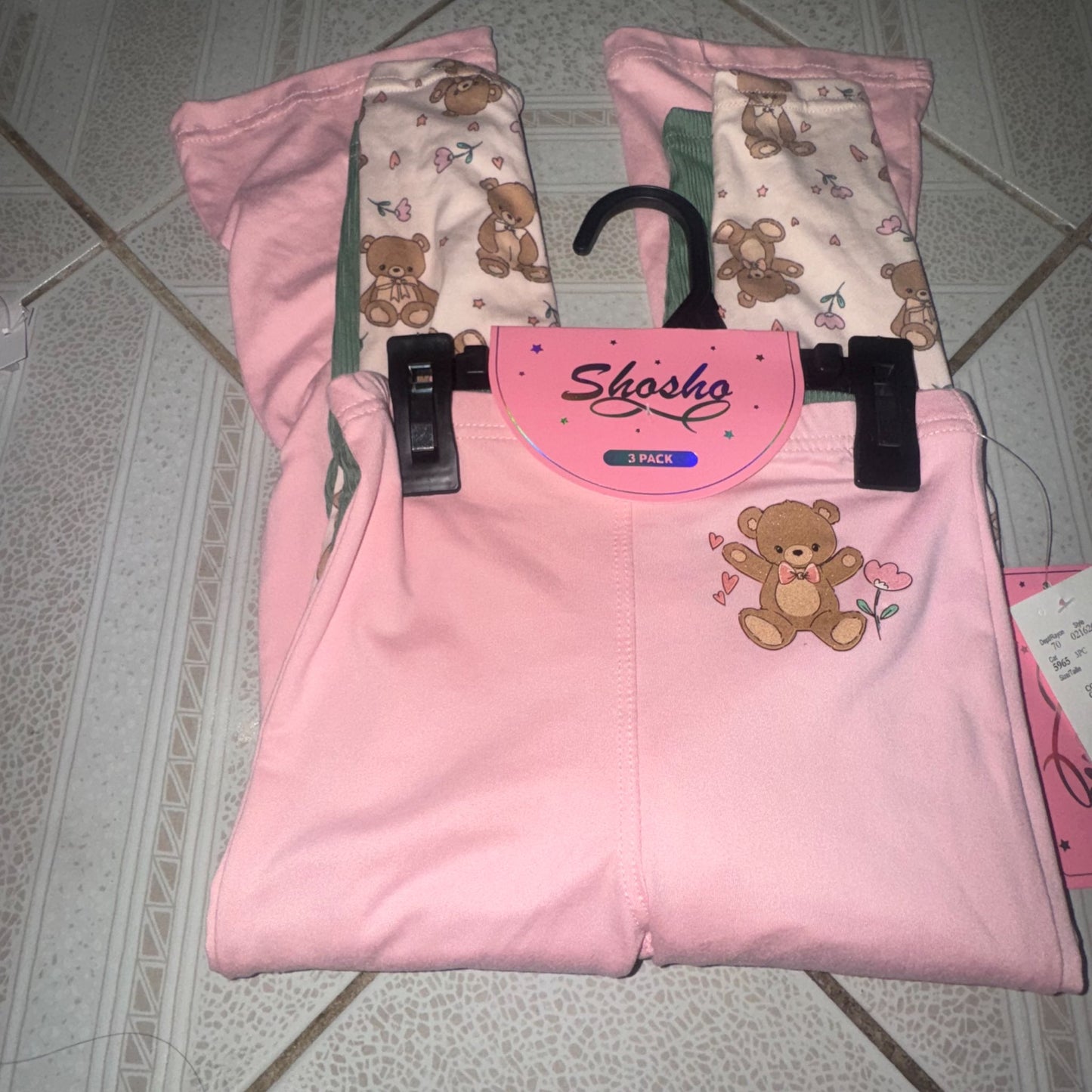 Size 4-5 girls legging sets 2 sets of 3 pairs