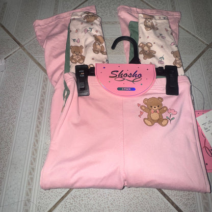 Size 4-5 girls legging sets 2 sets of 3 pairs