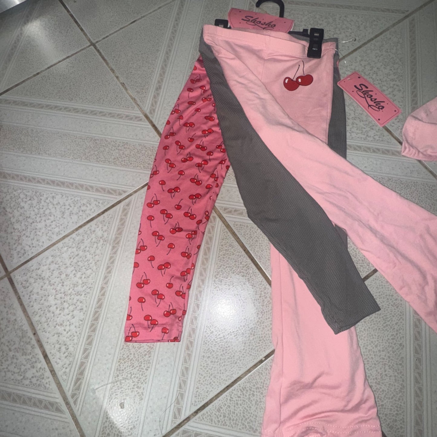 Size 4-5 girls legging sets 2 sets of 3 pairs