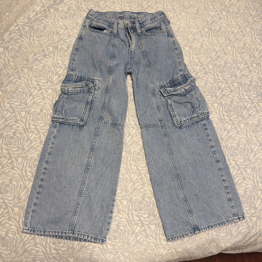 Size 12 old navy wide leg jeans with pockets , Kids 12