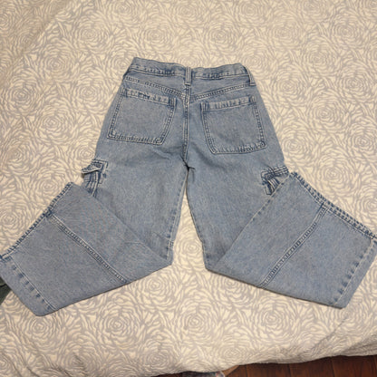 Size 12 old navy wide leg jeans with pockets , Kids 12