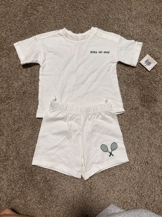 The littlest co. Short set organic new with tags 6-12 , Kids 12 Month (9-12M)