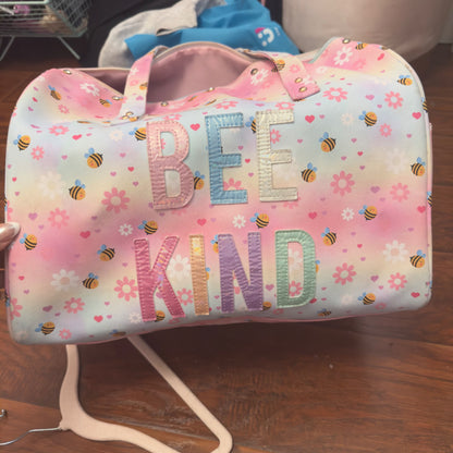 Bee kind over night large duffle bag