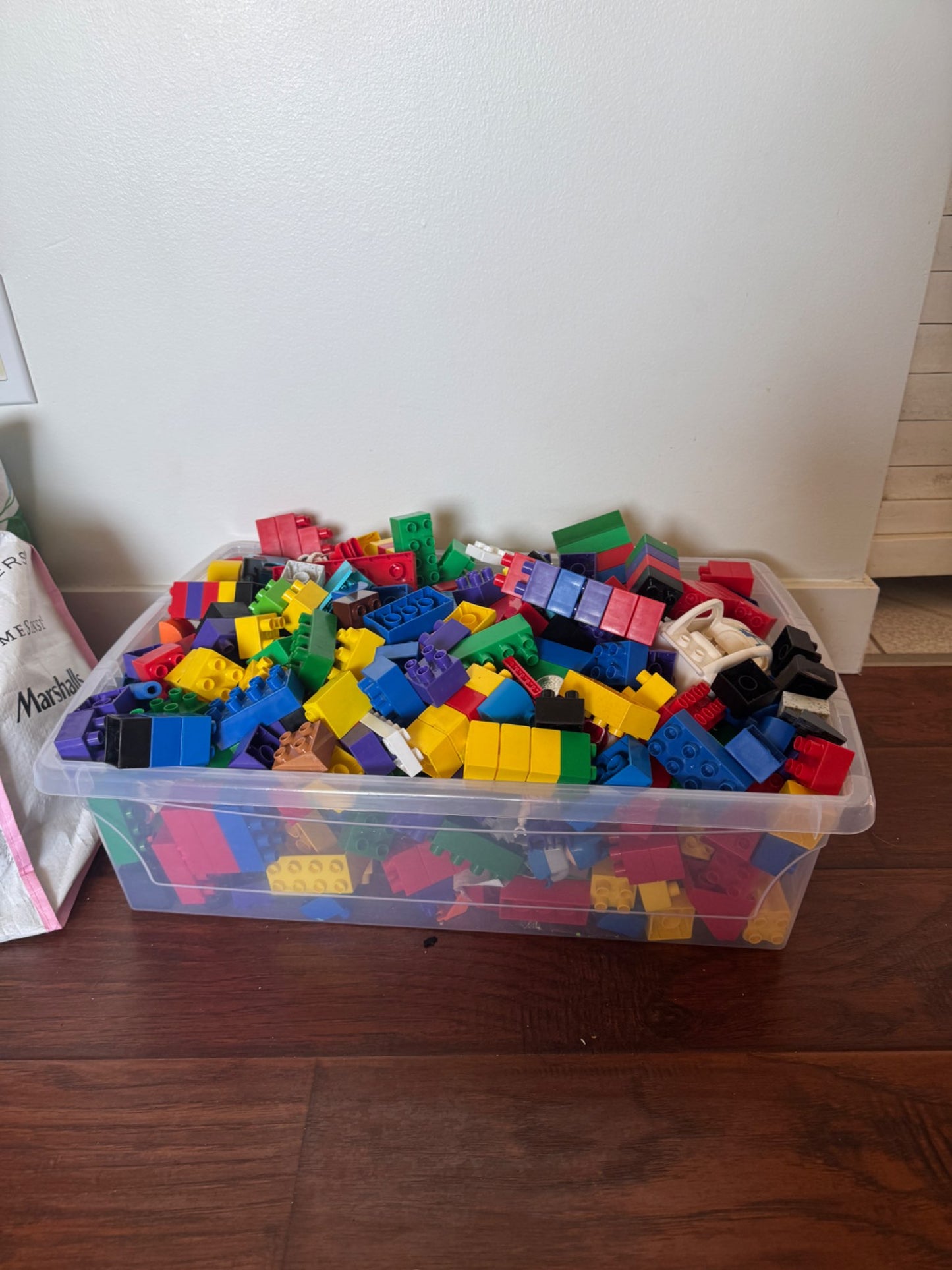 Huge bin of duplo Lego