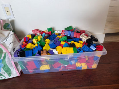 Huge bin of duplo Lego