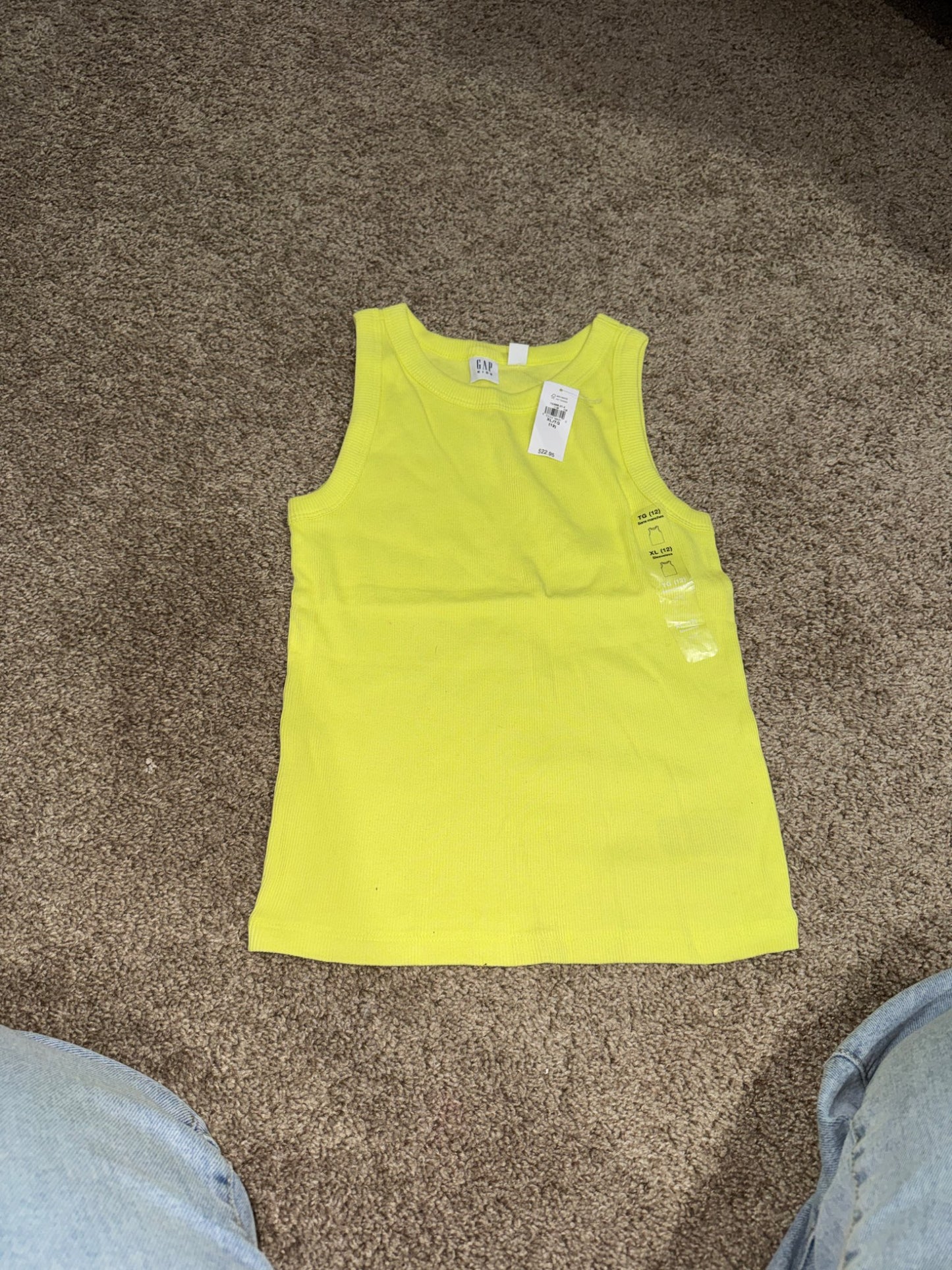 Size 12 Jean shorts old navy and gap tank ( brand new) , Kids 12