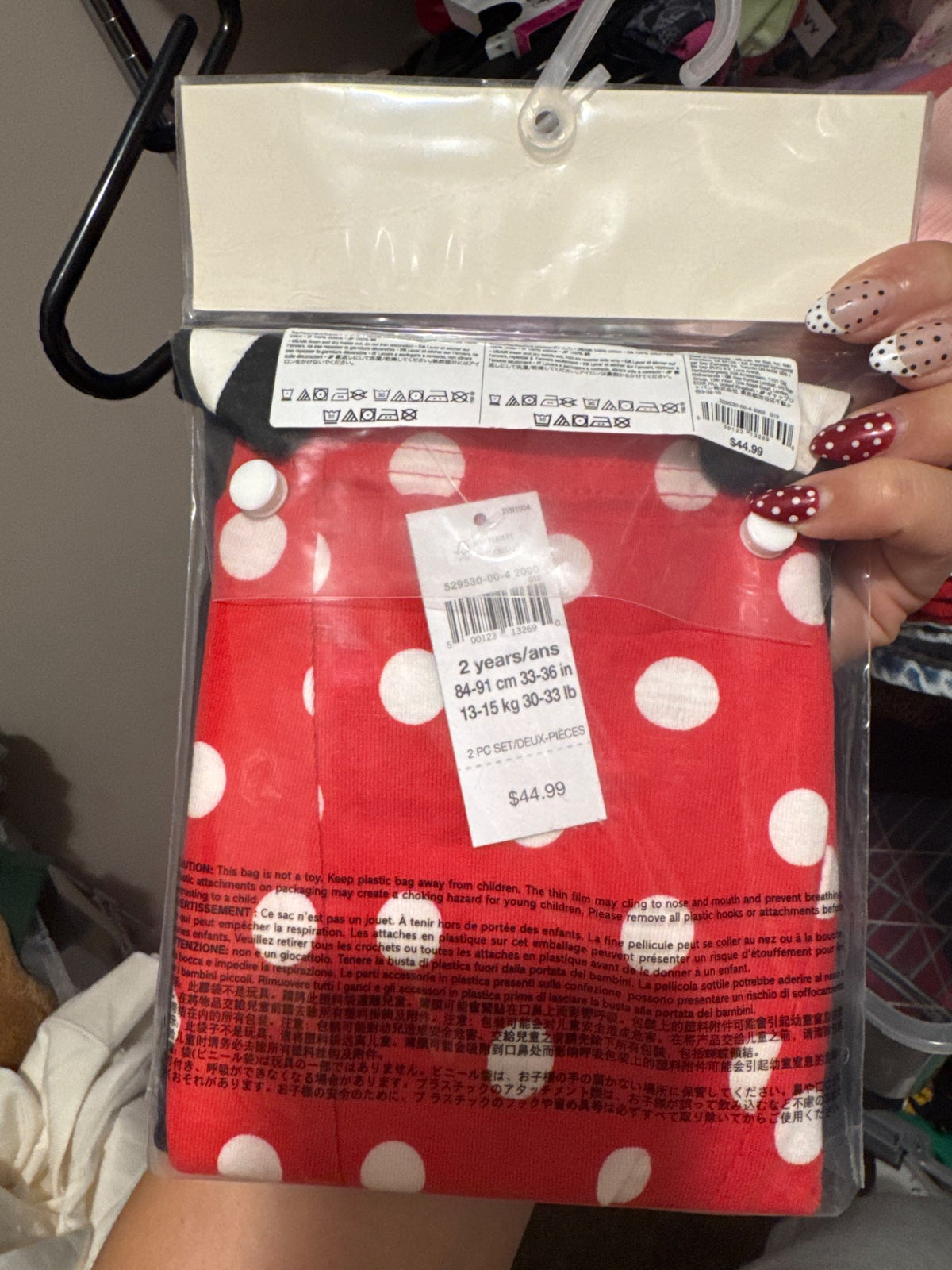 Long sleeve and pants, Disney Minnie mouse PJs size 2 , Kids 2T