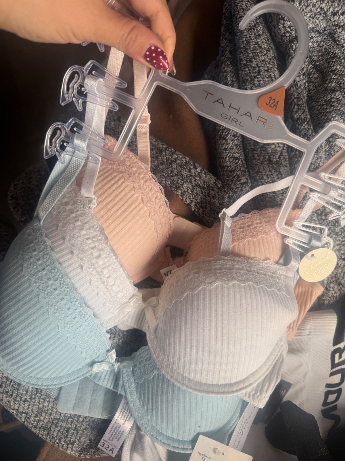 Girls 3 pack of bras. New A32