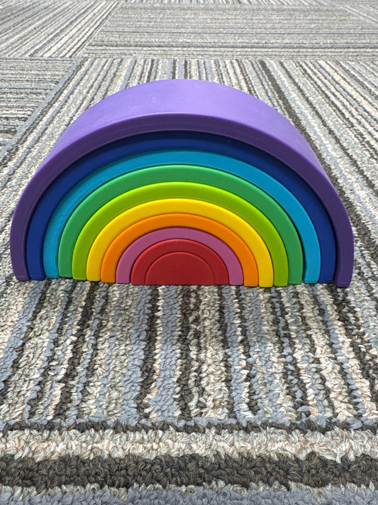 Silicone rainbow stacking toy