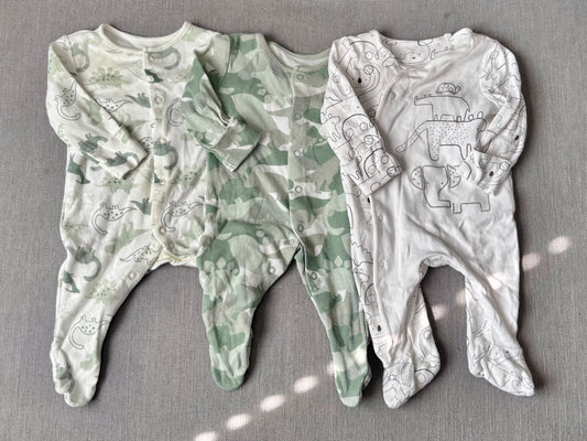 3 x pyjamas 0 - 3 months , Kids 3 Month (0-3M)