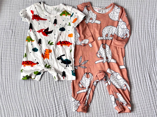 2 x summer rompers, like new. 3-6 months, Kids 6 Month (3-6M)