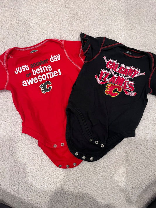 2x flames 3-6 mo onesies , Kids 6 Month (3-6M)