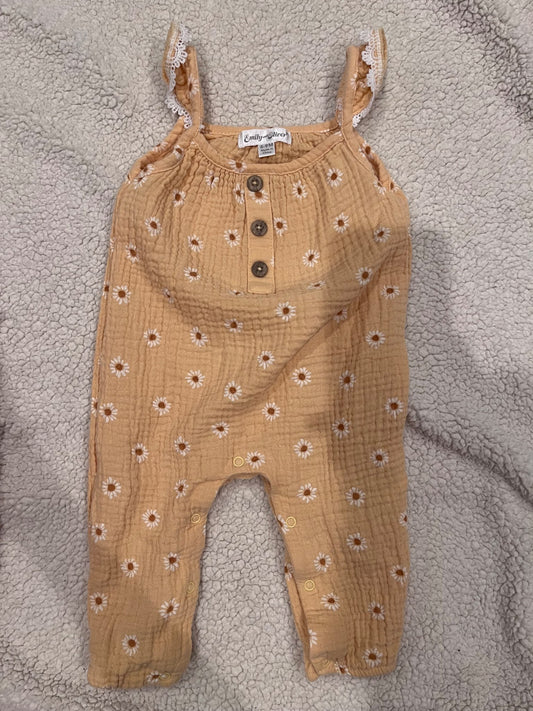 Yellow sunflower romper 6-9 mo, Kids 9 Month (6-9M)