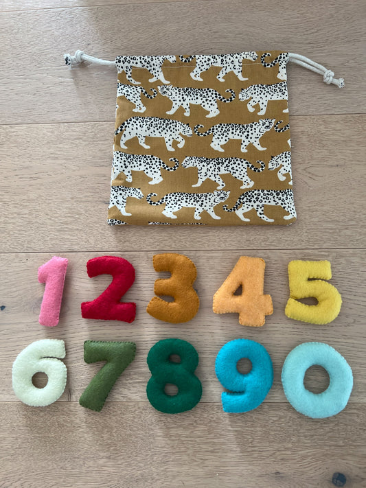 Handmade felt numbers