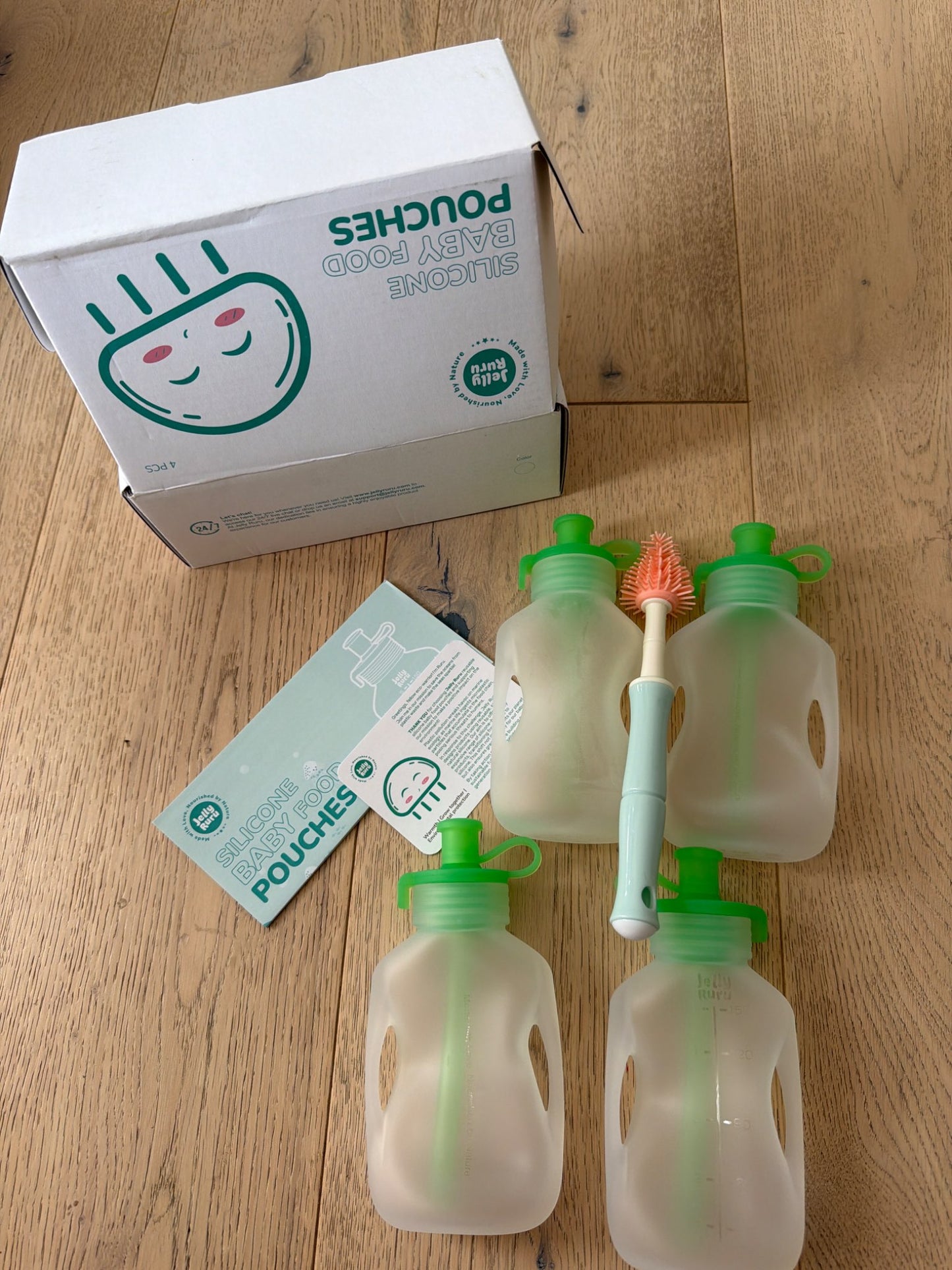 Silicone food pouches (set of 4)