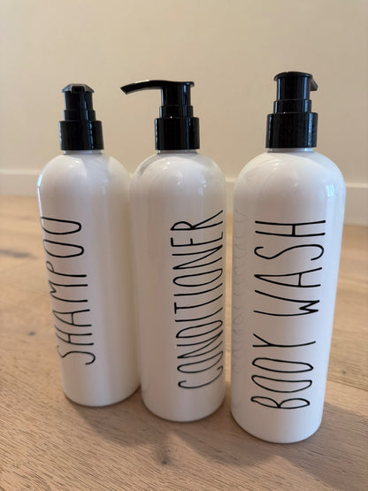 New bottles for bathroom (x3)