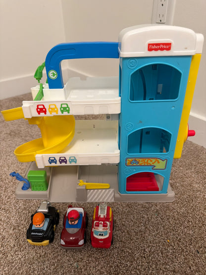 Little people car ramp with cars