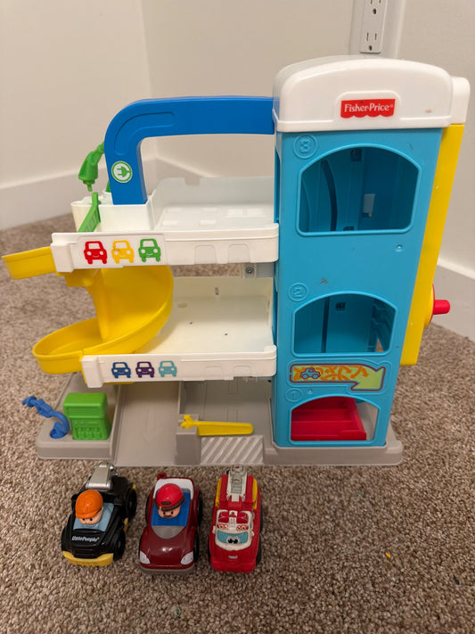 Little people car ramp with cars